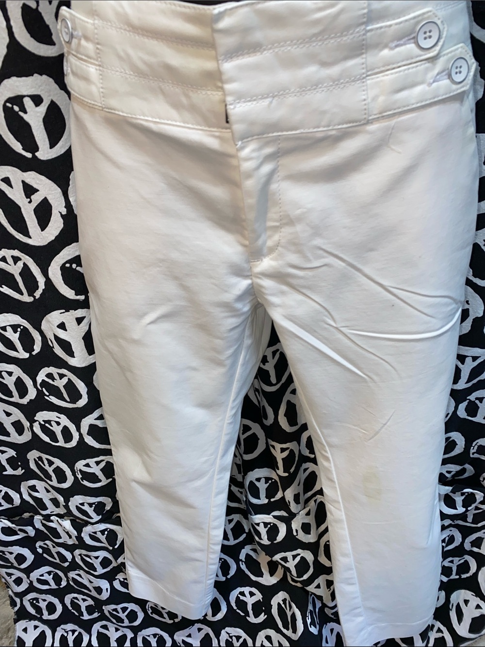 ANTHRO CARTONNIER WHITE ANKLE/CROP COTTON/SPANDEX PANTS SZ 4